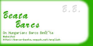 beata barcs business card